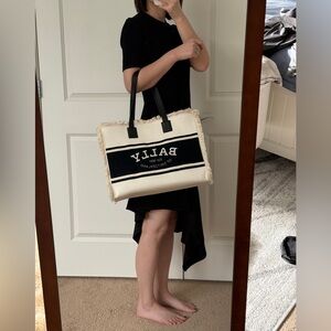 Bally Canvas Logo Tote – Est. 1851 – Black & White